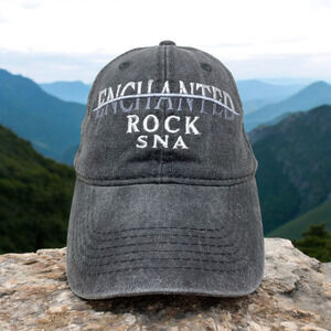 Enchanted Rock State National Area Texas Black Embroidered Strapback Hat Cap TX